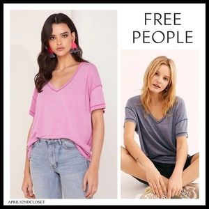 FREE PEOPLE BOHO TEE 80s RETRO STYLE T-SHIRT TOP A3C